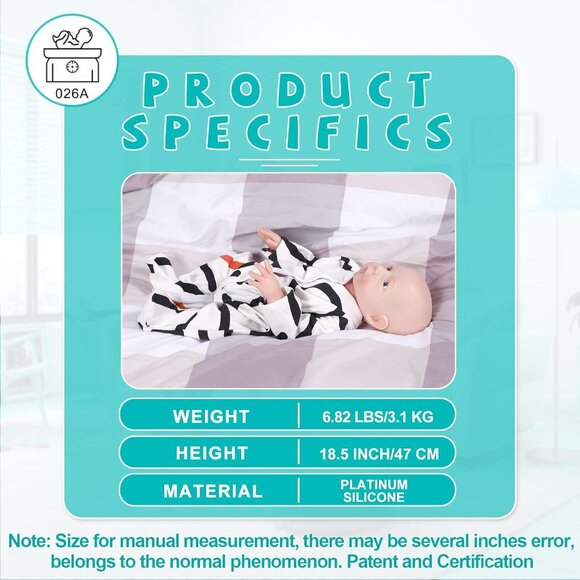 🆕18 inch Full Body Platinum Silicone Bald Baby Dolls Opened Eyes Newborn Boy - Picture 6 of 8